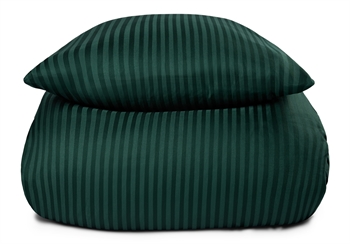 Dobbelt sengetøy - 200x200 cm - 100% bomullssateng - Grønn ensfarget sengesett - Borg Living