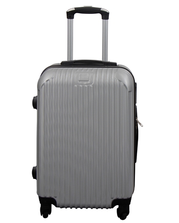 Håndbagasjekoffert - Narrow lines Silver - Hardcase - Smart reisekoffert