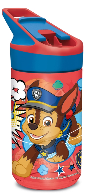 Paw Patrol - Drikkeflaske med vippefunksjon og sugerør - Chase og Rubble