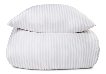Dobbelt sengetøy - 200x220 cm - 100% bomullssateng - Hvitt ensfarget sengesett - Borg Living Sengetøy , Dobbelt sengetøy , Dobbelt sengetøy 200x220 cm