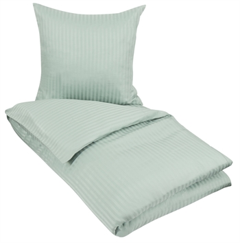 Dobbelt sengetøy - 200x220 cm - 100% bomullssateng - Støvet grønn ensfarget sengesett - Borg Living Sengetøy , Dobbelt sengetøy , Dobbelt sengetøy 200x220 cm