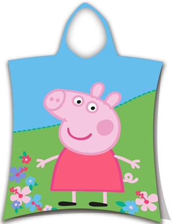Håndkle poncho til barn - Peppa Gris - 50x115cm – Deilig og myk kvalitet. Håndklær