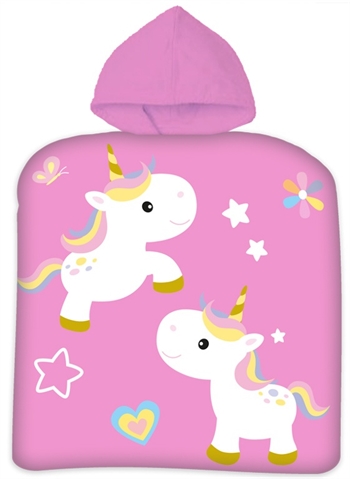 Håndkle poncho til barn - Unicorn - 50x100cm – Deilig og myk kvalitet. Håndklær