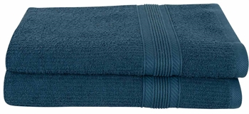 Badehåndklær - 2 stk. 70x140 cm - Blå - 100% bomull - Borg Living Håndklær