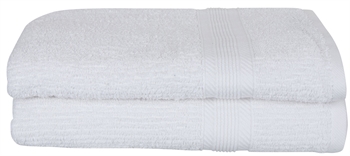 Badehåndklær - 2 stk. 70x140 cm - Hvit - 100% bomull - Borg Living Håndklær