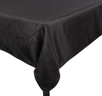 Bordduk - 140x320 cm - Jacquardduk med geometrisk mønster i svart - Eksklusiv festduk Innredning , Til bordet , Jacquard vevd duk