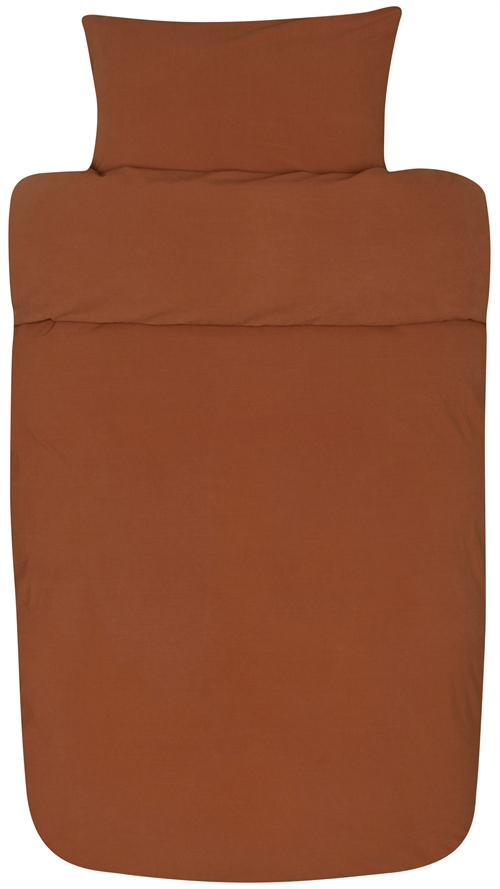 Sengetøy 140x220 cm - Ensfarget Terracotta sengesett - Høie sengesett i 100% steinvasket bomull