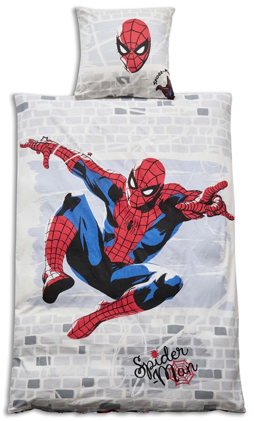 Spiderman sengetøy, mykt og deilig 100 % bomullsflanell - 140x200 cm 2-i-1 design sengesett