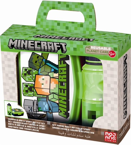 Minecraft Matboks og vannflaske - sett med to deler for barn