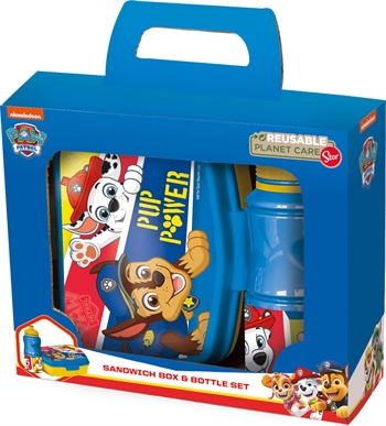 Paw Patrol matboks og drikkeflaske - matbokssett i 2 deler for barn - Marshall og Chase