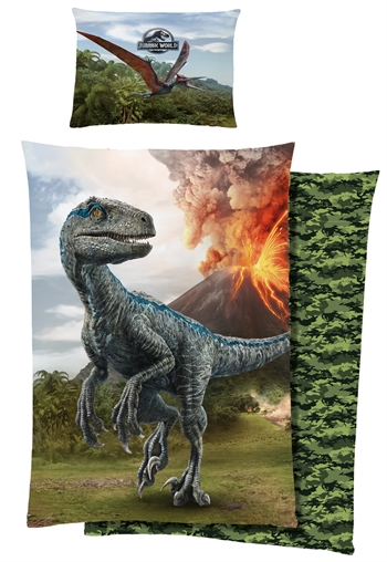 Dinosaurer sengetøy - Jurassic World Blue - 140x200 cm - 100% bomull Sengetøy , Barnesengetøy , Barne sengetøy 140x200 cm