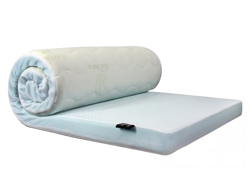 Overmadrass 7 soner 140x200 cm - Høyde 7 cm - Antibakterielt trekk med Aloe Vera - Memory foam overmadrass By Borg