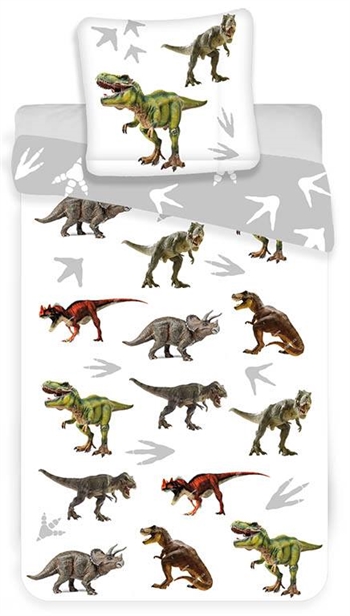Dinosaur sengetøy - 140x200 cm - 2 i 1 design - 100% bomull Sengetøy , Barnesengetøy , Barne sengetøy 140x200 cm