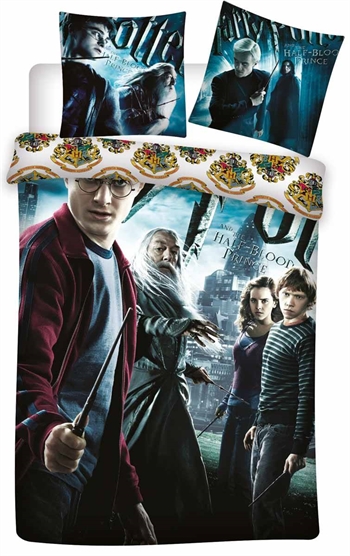 Harry Potter Sengetøy - 140x200 cm - Sengesett med Harry Potter &amp; Dumbledore - 2 i 1 design - 100% bomull Sengetøy , Barnesengetøy , Barne sengetøy 140x200 cm