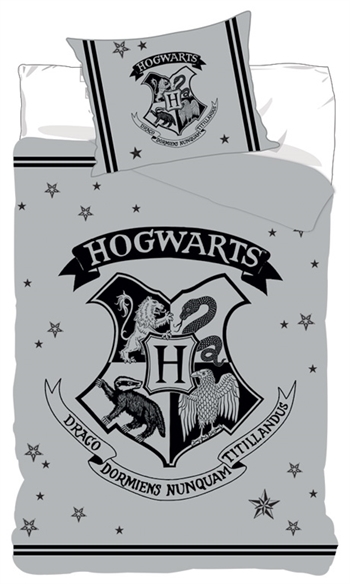 Harry Potter Sengetøy - 140x200 cm - Harry Potter sengesett med Hogwarts - 2 i 1 design - 100% bomull Sengetøy , Barnesengetøy , Barne sengetøy 140x200 cm