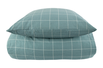 Sengetøy - 240x220 cm - Dusty Green Check - Grønn - Bæk og bølge Sengetøy , Dobbelt sengetøy , King size sengetøy 240x220 cm