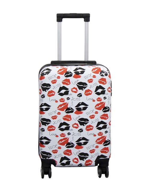 Kabinkoffert - Hardcase lettvekts koffert - Trolley med motiv - Kiss & Love