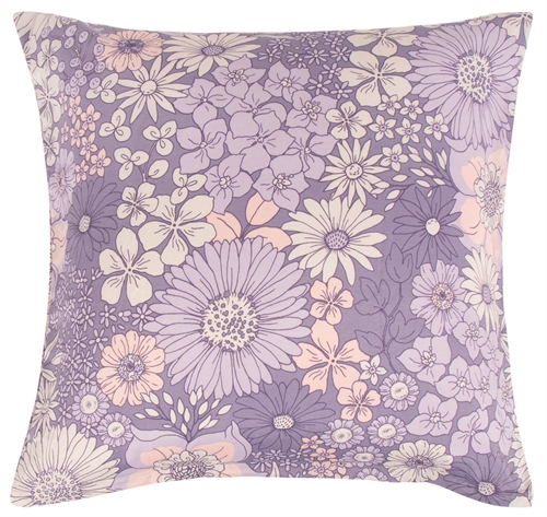 Putetrekk 60x63 cm - Lilla blomstret putetrekk i polycotton - Borg living