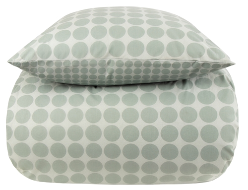 Sengetøy 240x220 - King size - Circle green - Prikkete sengetøy - 100 % bomull - Borg Living dobbelt dynetrekk