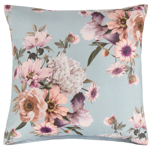 Putetrekk 60x63 cm - Blue flower - 2 i 1 design - Putetrekk i 100 % bomullssateng