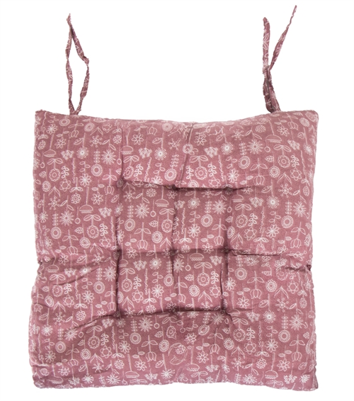 Stolpute - 35x35x6 cm - Rosa hagepute med hvite blomster