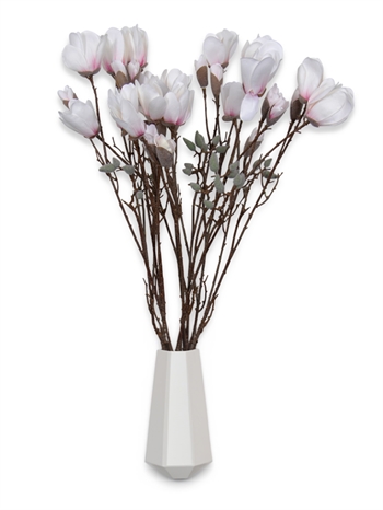 Magnoliagrener - 89 cm - Vakker og kunstig gren med hvite og rosa blomster - Dekorasjon til hjemmet