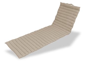 Strandmadrass - 60x180x4 cm - Beige kanvastrekk - Praktisk underlag for turen.