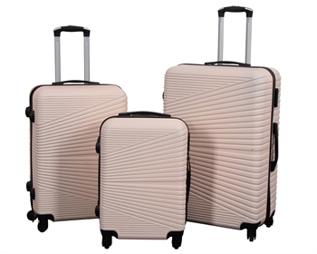 Koffertsett - 3 stk. - Hardcase reisekofferter - Nordic nude - Lettvekt kofferter