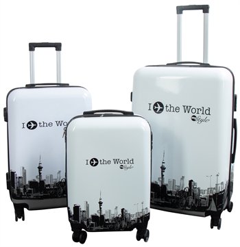 Koffertsett – I Love The World hardcase koffert – Eksklusiv reisekoffert