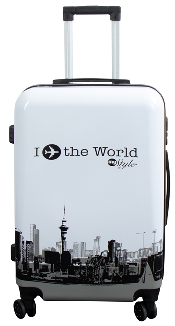 Medium koffert - I Love The World - hardcase koffert - Eksklusiv reisekoffert