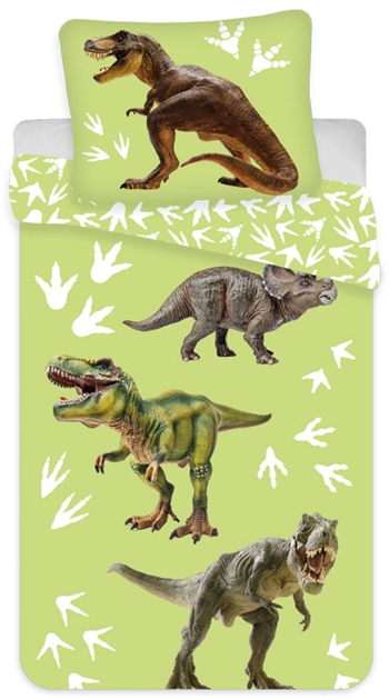 Dinosaur sengetøy - 140x200 cm - Dinosaurus - 2 i 1 design - 100% bomull Sengetøy , Barnesengetøy , Barne sengetøy 140x200 cm