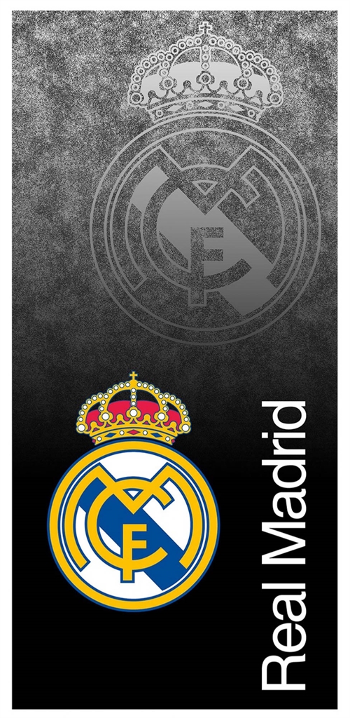 Sort Real Madrid håndkle - 100% myk bomull badehåndkle - 70x140 cm