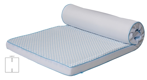 Kjølende H-splitt overmadrass - 180x200 cm - 7 soner - Luksus overmadrass av memory foam 8 cm høy   - SLEEP TECH By Borg