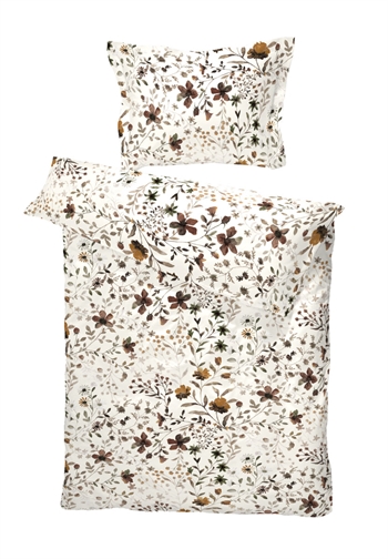 Turiform sengetøy - 140x220 cm - Tilde Beige - Blomstert sengetøy - 100% bomull sateng sengetøy sett Sengetøy ,  Enkelt sengetøy , Langt sengetøy 140x220 cm